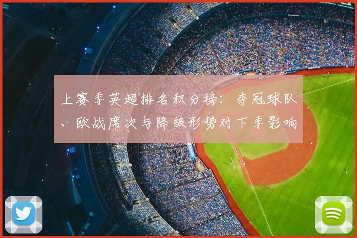 上赛季英超排名积分榜:夺冠球队、欧战席次与降级形势对下季影响